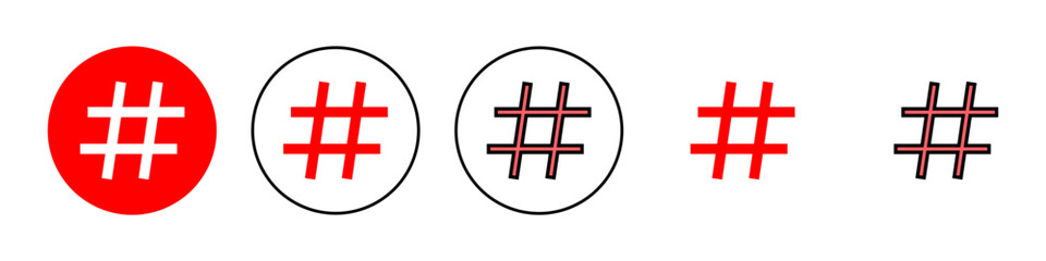 Hashtag icon set illustration. hashtag sign and symbol