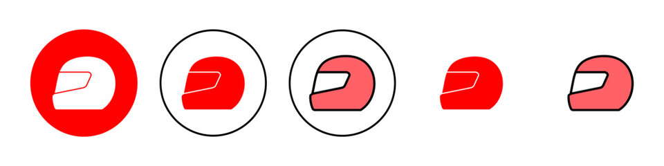 Helmet icon set illustration. Motorcycle helmet sign and symbol. Construction helmet icon. Safety helmet