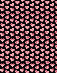Pink love heart seamless pattern illustration