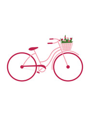 Cute Pink Bicycle with flowers
