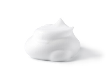 fresh shaving foam on white background