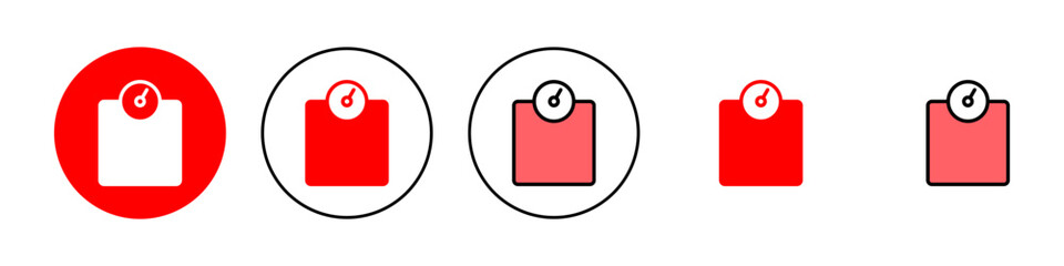 Scales icon set illustration. Weight scale sign and symbol