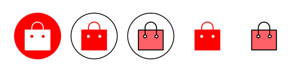 Shopping bag icon set illustration. shopping sign and symbol