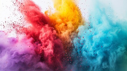 abstract colors splash on white background 