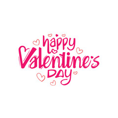 Happy Valentine's day text creative typography