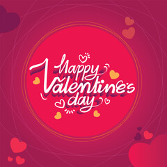 Happy Valentine's day hand drawn calligraphy post