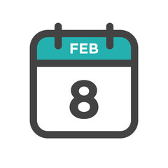 February 8 Calendar Day or Calender Date for Deadlines or Appointment
