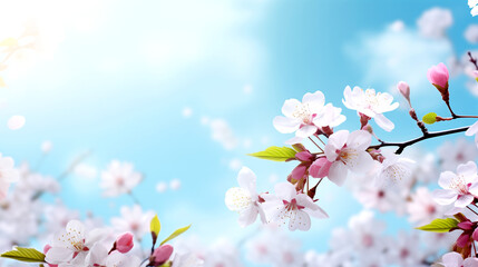 Cherry Blossoms Against Blue Sky