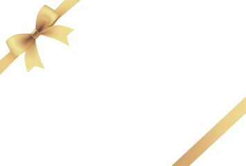 高級感のある金色のリボンの背景素材_フレーム