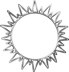 Sun symbols hand drawn. Summer icon design