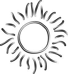 Sun symbols hand drawn. Summer icon design