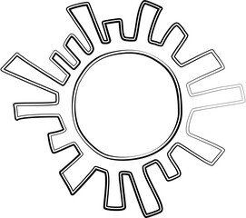 Sun symbols hand drawn. Summer icon design