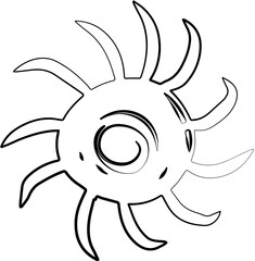 Sun symbols hand drawn. Summer icon design