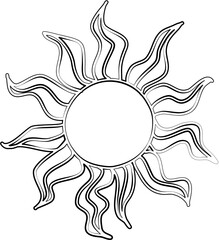 Sun symbols hand drawn. Summer icon design