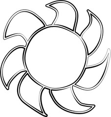 Sun symbols hand drawn. Summer icon design