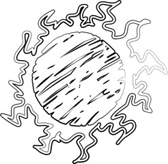 Sun symbols hand drawn. Summer icon design