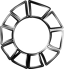 Fototapeta premium Sun symbols hand drawn. Summer icon design