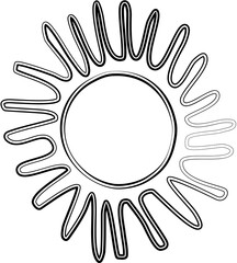 Sun symbols hand drawn. Summer icon design