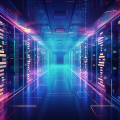 Obraz premium Data server center background
