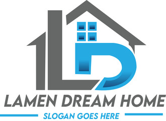 home remodeling logo, renovation emblem, construction design mark, modern home 
