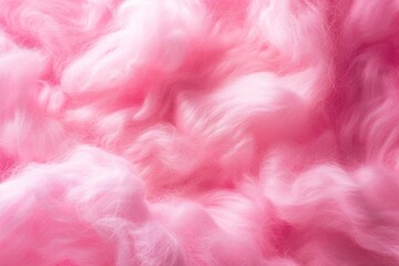 Pink cotton wool background with abstract candyfloss texture and copy space