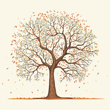 Tree in four seasons - autumn