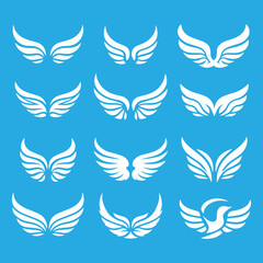 Vector Eagle wings logo icon set design template.