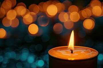 Solemn moments enhanced by candlelight s golden bokeh in darkness