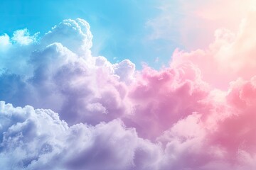 Colorful clouds create a dreamy sky with a beautiful view of white fluffy clouds representing the...