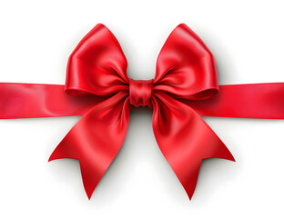Fototapeta premium red bow isolated on a white background, 