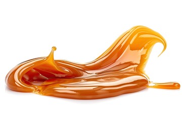 Obraz na płótnie Canvas caramel that melted on white surface