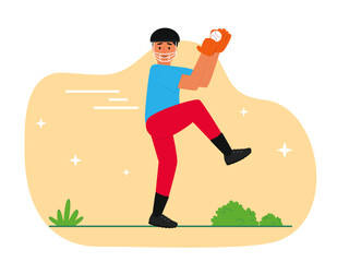 Men playing baseball in baseball field.  Games vector illustrations.