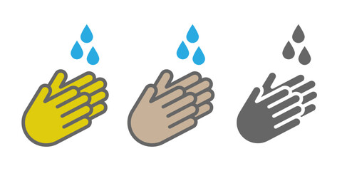 vector set of washing hand symbol or sign, wash hand logo