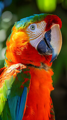 Obraz premium Close-up of a colorful parrot