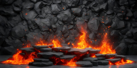 lava crack backgrounds | Lava Magma With Rocks | hell background | Intense Lava with Jagged Rock