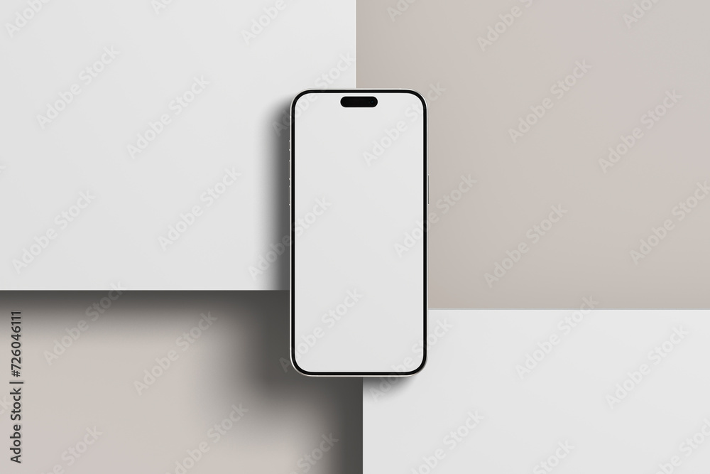 Wall mural smartphone pro max blank mockup