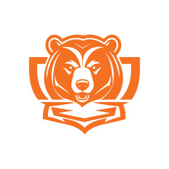 Orange Bear Emblem Illustration