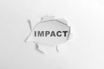 Ripped paper with impact text