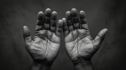 A pair of hands held up in surrender a powerful image of the powerlessness and vulnerability of those facing political oppression.