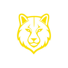 Gold Tiger Head Icon Illustration