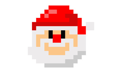 Pixel art of santa claus vector
