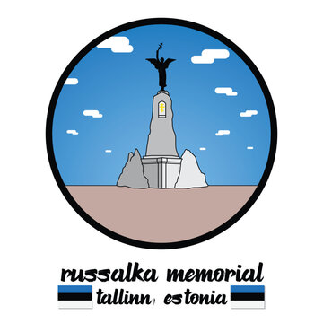 Circle Icon Russalka Memorial. vector illustration