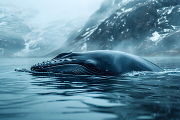 whale swimming in the waters of the ocean
