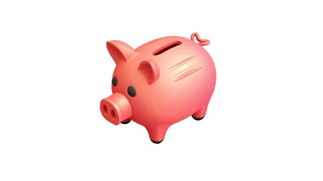 Piggy Bank Icon of nice animated for your isometric videos easy to use with Transparent Background