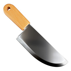 Chef's Knife with Wooden Handle 3d Illustration