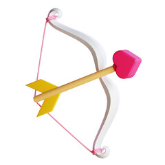 Heart and Arrow 3d illustration
