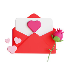 Heart with a Letter 3d illustration