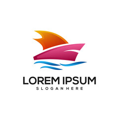 Fototapeta premium Ship logo gradient colorful