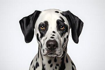 Portrait of a Dalmatian dog on a light background. nature and pets