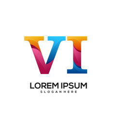 Roman number gradient colorful